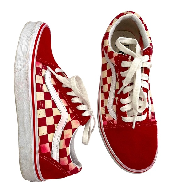 Vans Unisex Sneakers Checkered Red and White in Color - Picture 3 of 4
